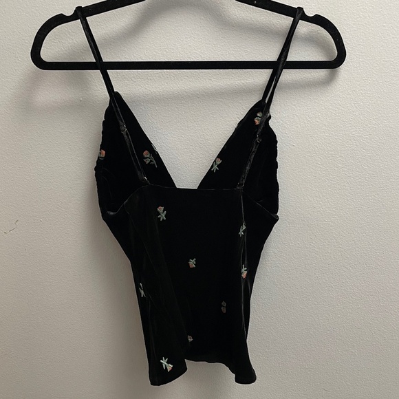 WeWoreWhat Embroidered Velvet Peplum Corset - Size 0 - NWT - Picture 2 of 6